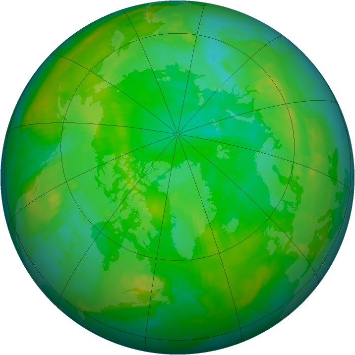 Arctic ozone map for 11 July 1997